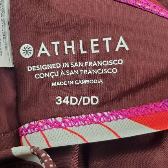 Athleta Hero Bloom Square Neck Tankini Size 34D/DD - Picture 9 of 11